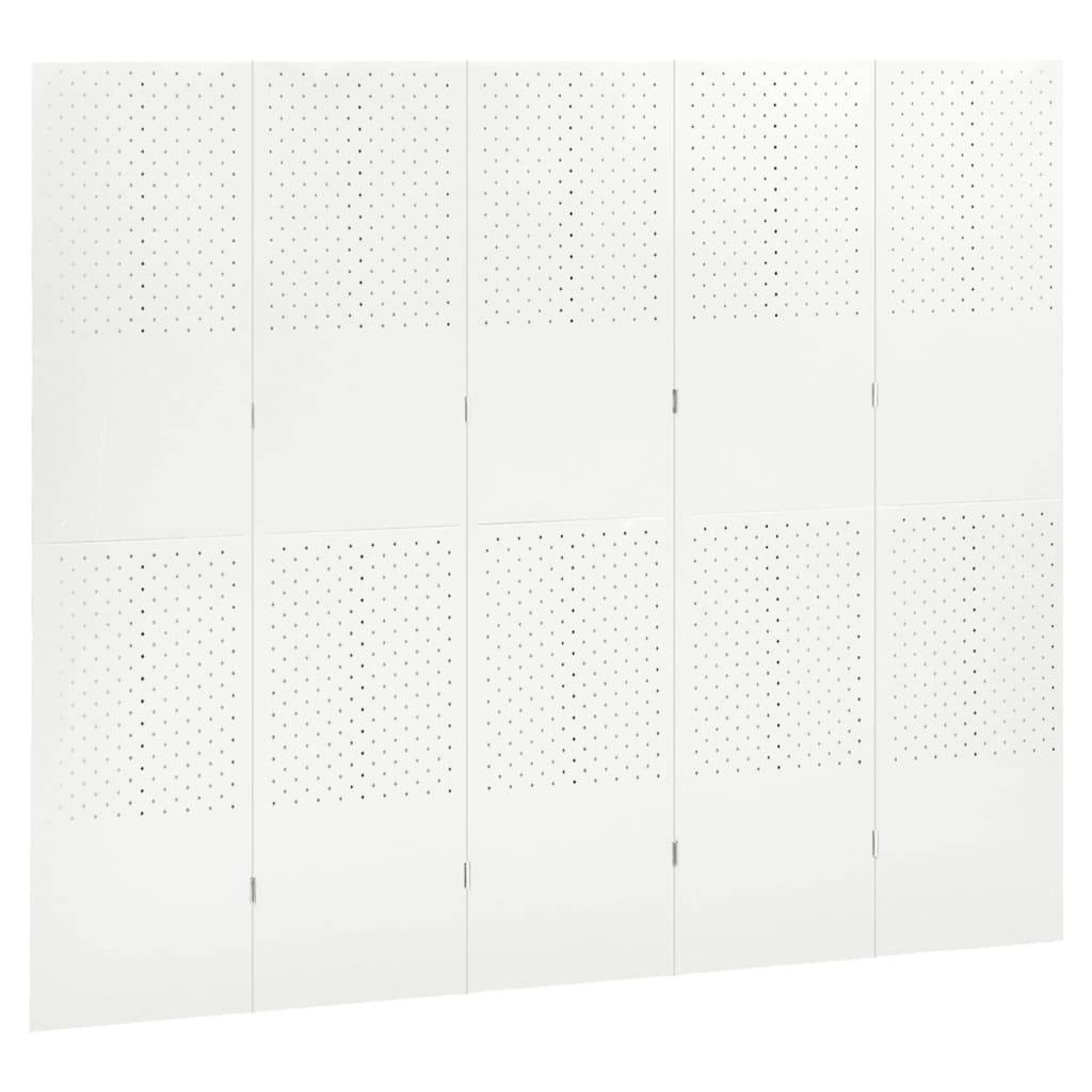 vidaXL 5-tlg. Raumteiler Weiß 200x180 cm Stahl