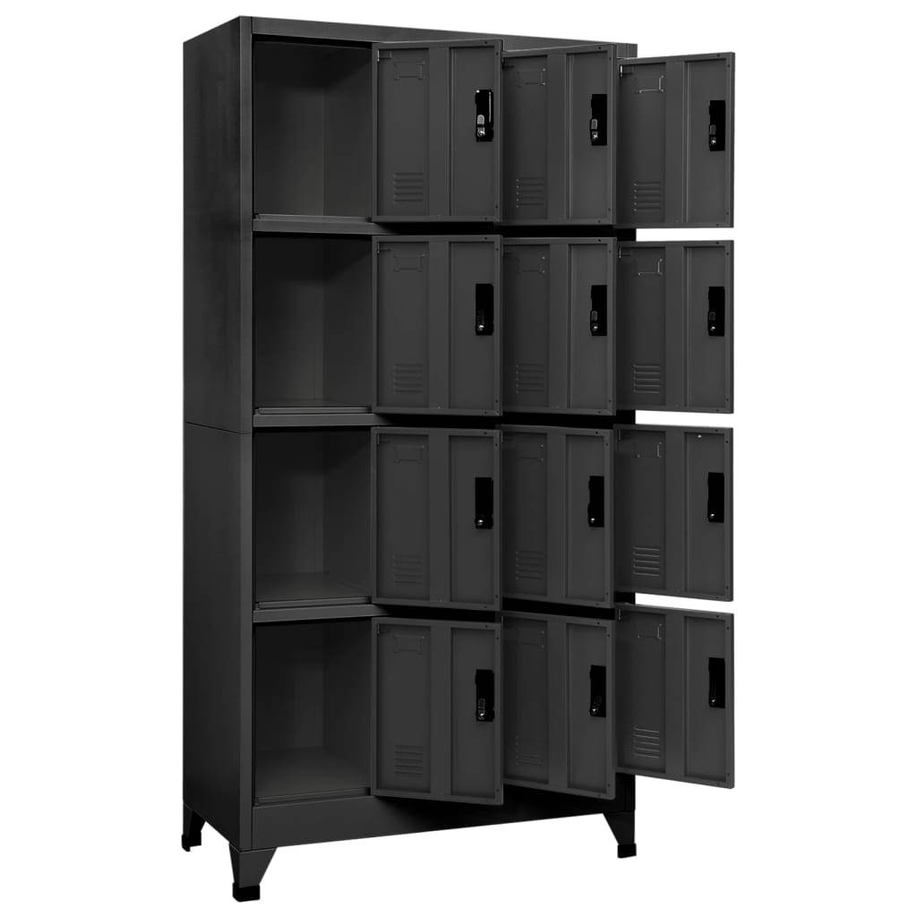 vidaXL Schließfachschrank Anthrazit 90x45x180 cm Stahl
