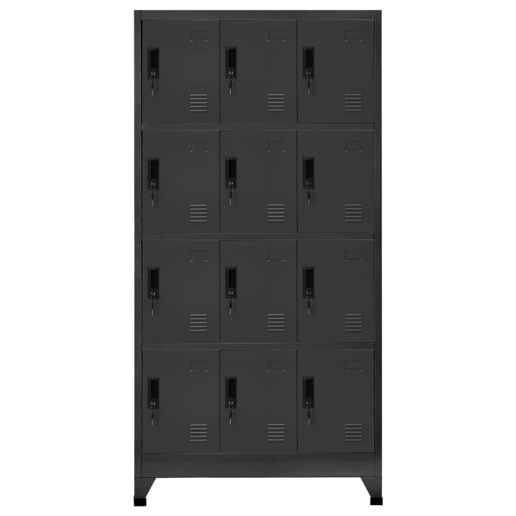 vidaXL Schließfachschrank Anthrazit 90x45x180 cm Stahl
