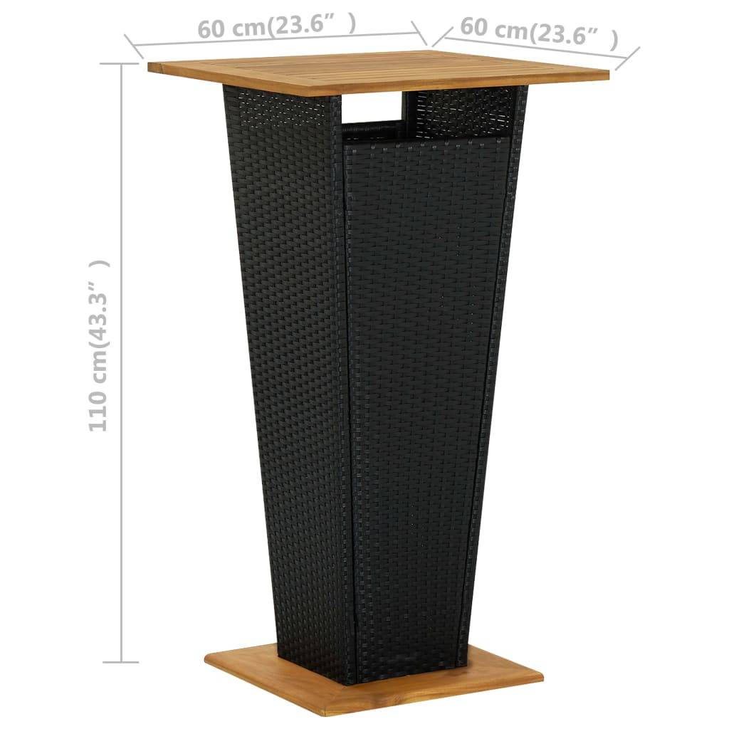 vidaXL 5-tlg. Gartenbar-Set Schwarz