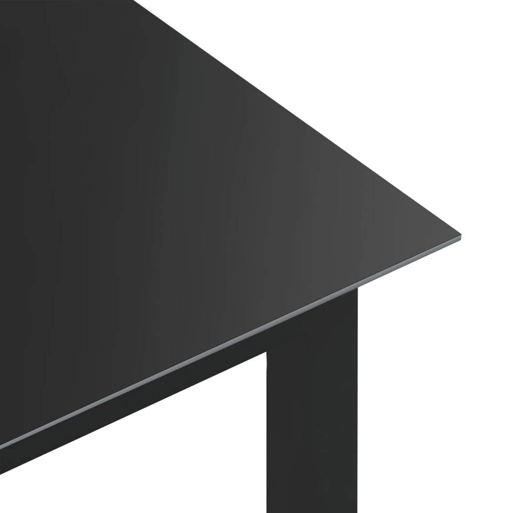 vidaXL Gartentisch Schwarz 150x90x74 cm Aluminium und Glas