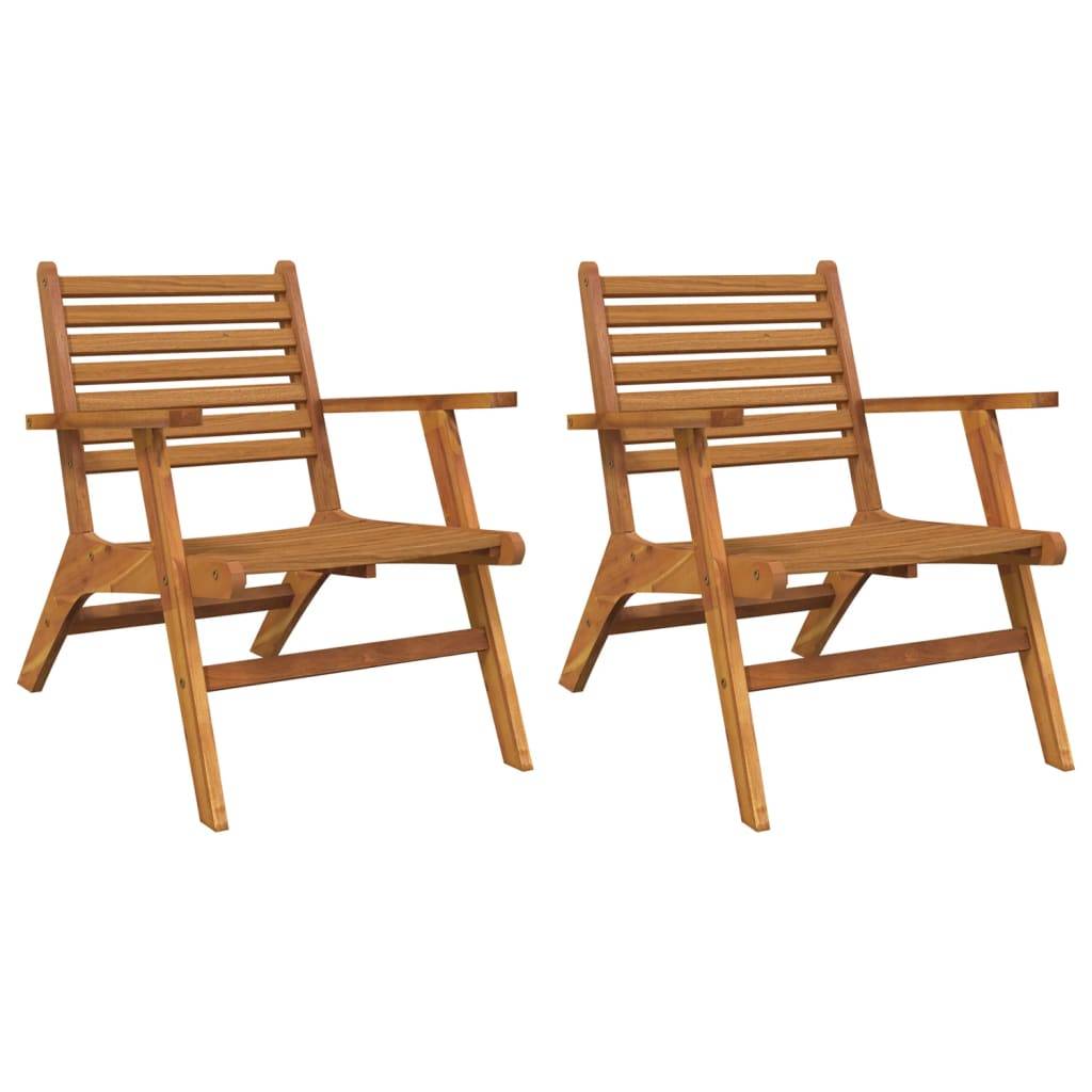 vidaXL Gartenstühle 2 Stk. Massivholz Akazie