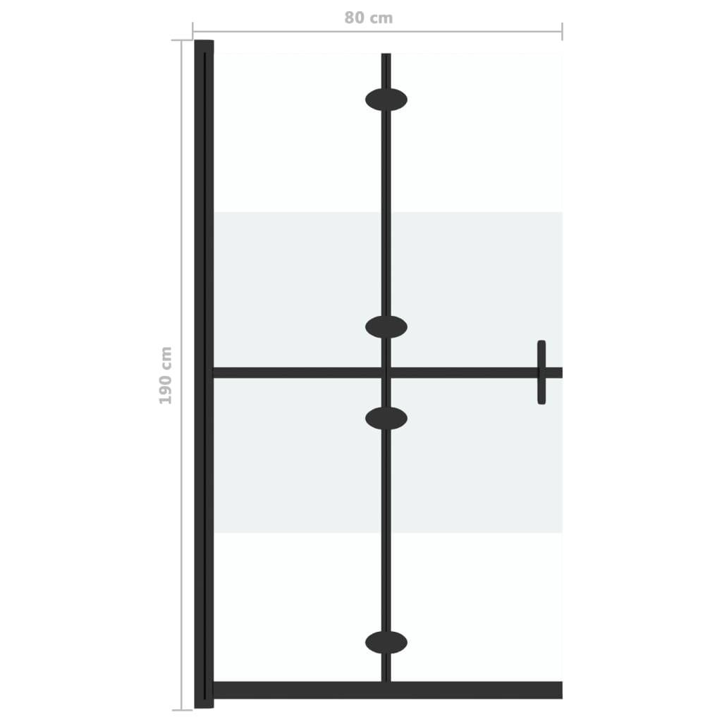 vidaXL Faltbare begehbare Duschwand Halbmattiertes ESG-Glas 80x190 cm