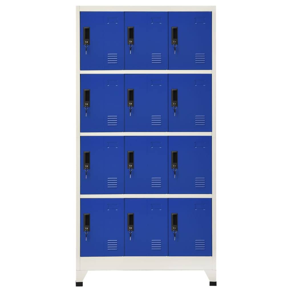 vidaXL Schließfachschrank Grau und Blau 90x45x180 cm Stahl