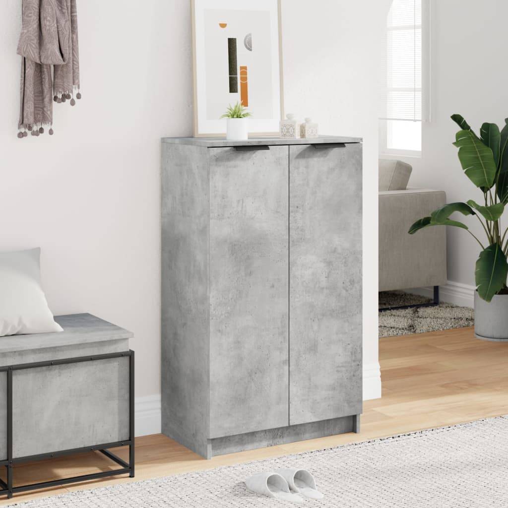 vidaXL Schuhschrank Betongrau 59x35x100 cm Holzwerkstoff