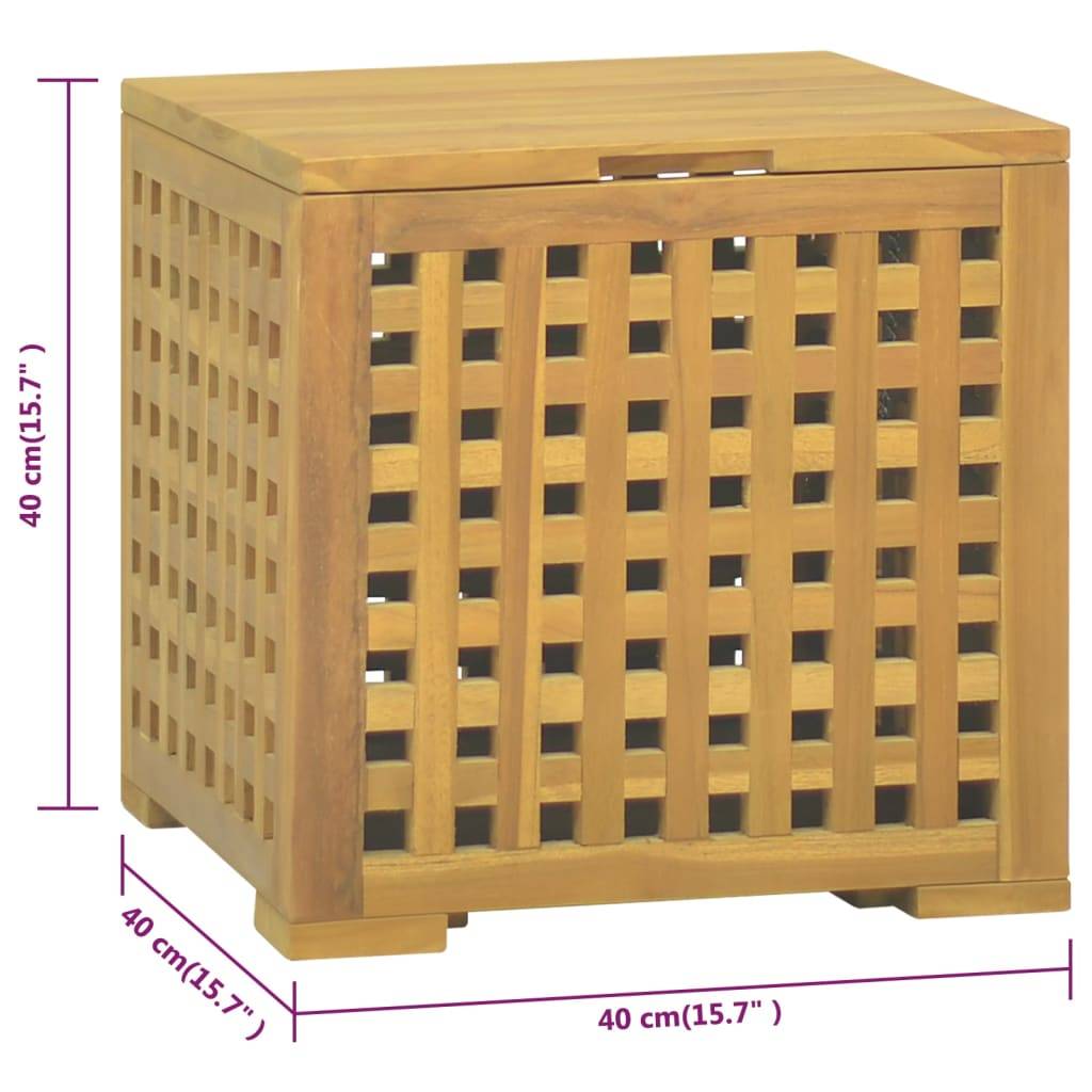vidaXL Seilbox 40x40x40 cm Massivholz Teak
