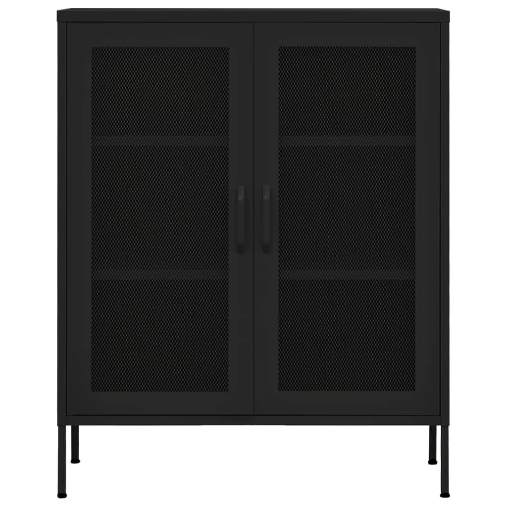 vidaXL Lagerschrank Schwarz 80x35x101,5 cm Stahl