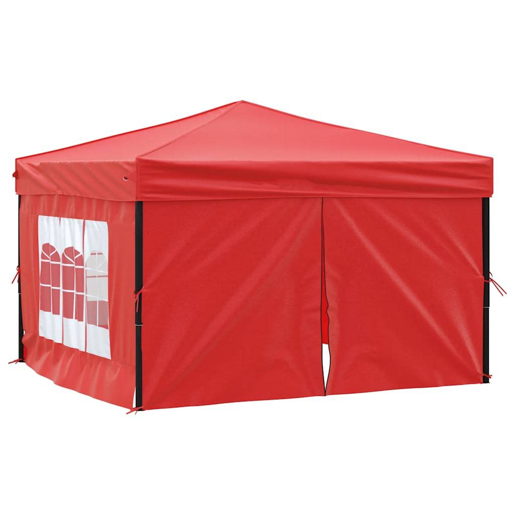 vidaXL Partyzelt Faltbar mit Seitenwänden Rot 3x3 m
