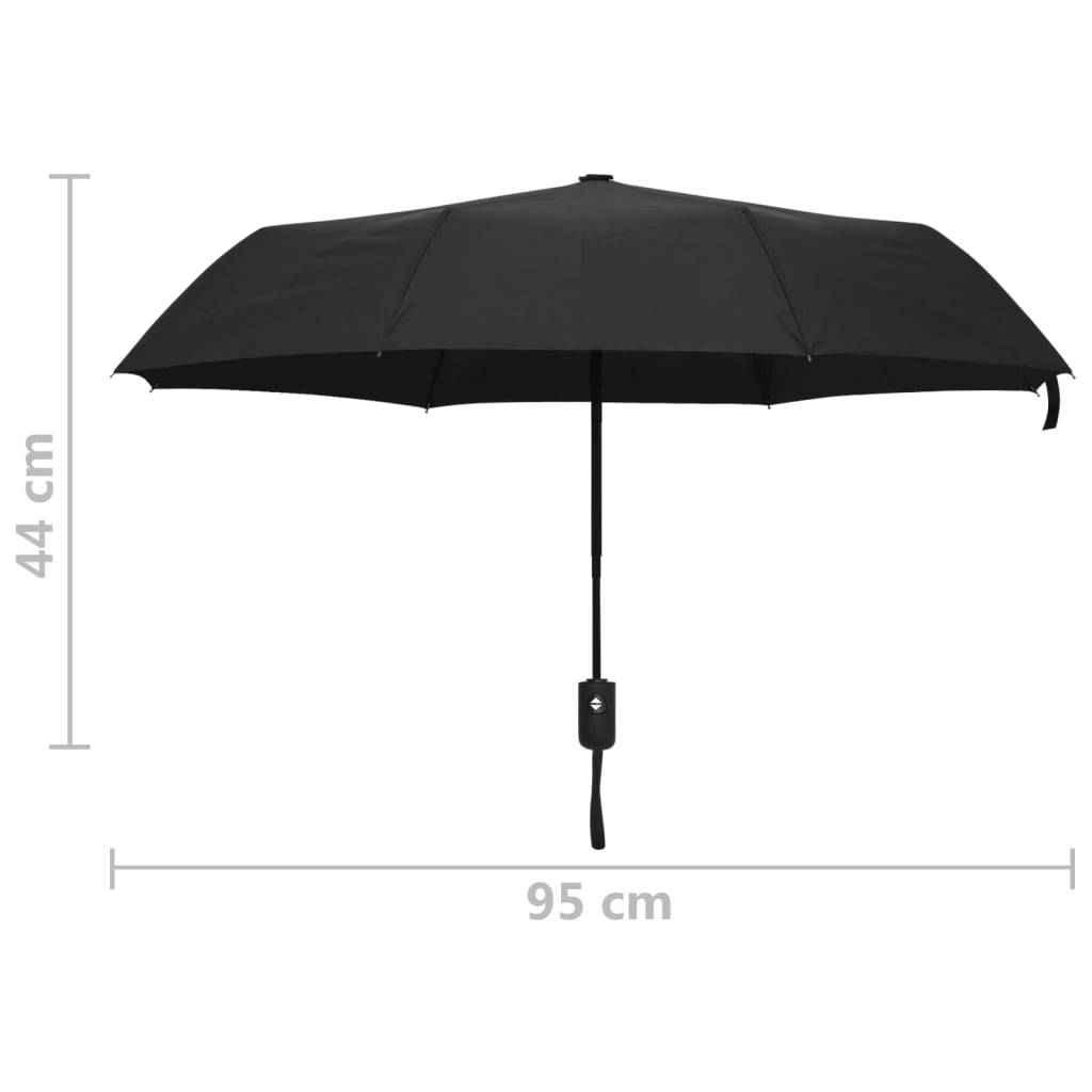 vidaXL Faltbarer Regenschirm Automatisch Schwarz 95 cm