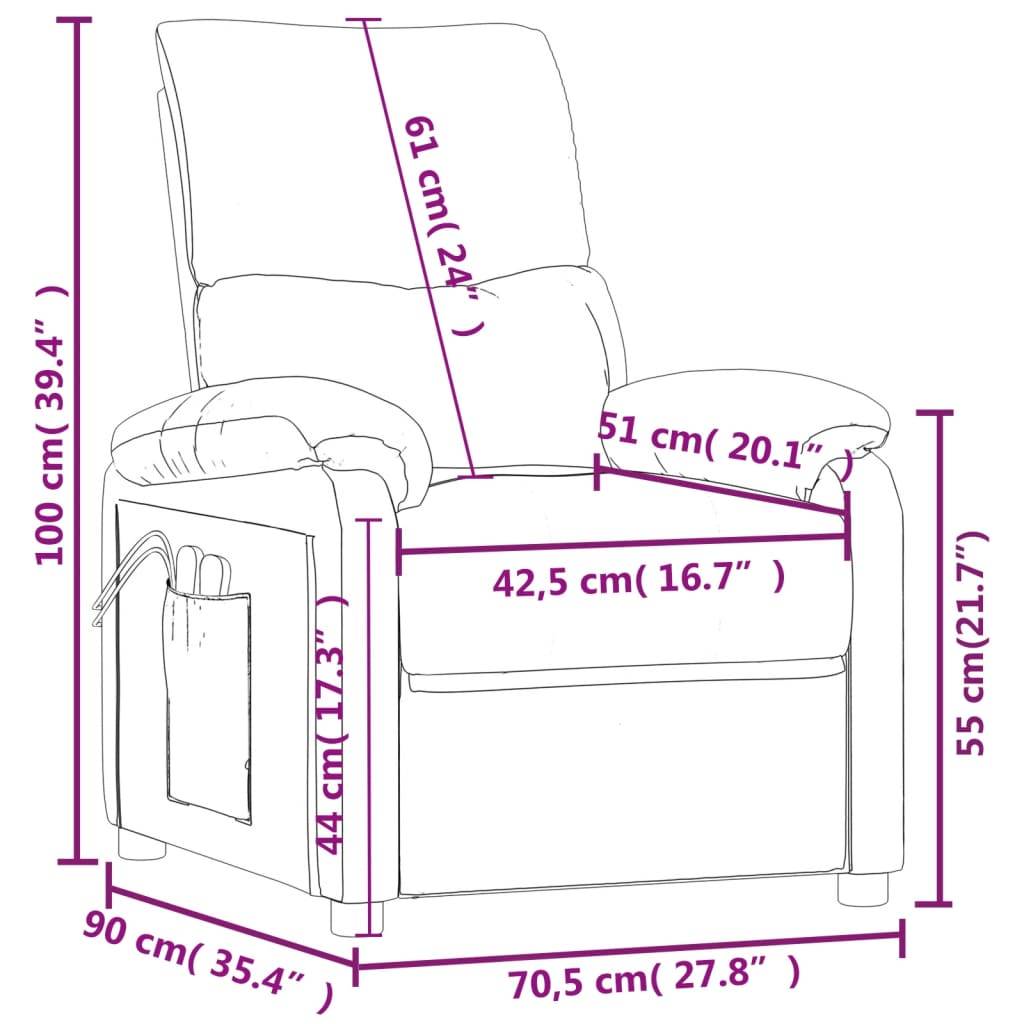 vidaXL Massagesessel Elektrisch Taupe Stoff