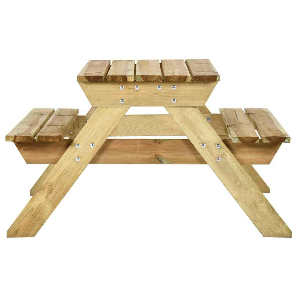 vidaXL Picknicktisch mit Bänken 110x123x73 cm Kiefernholz Imprägniert