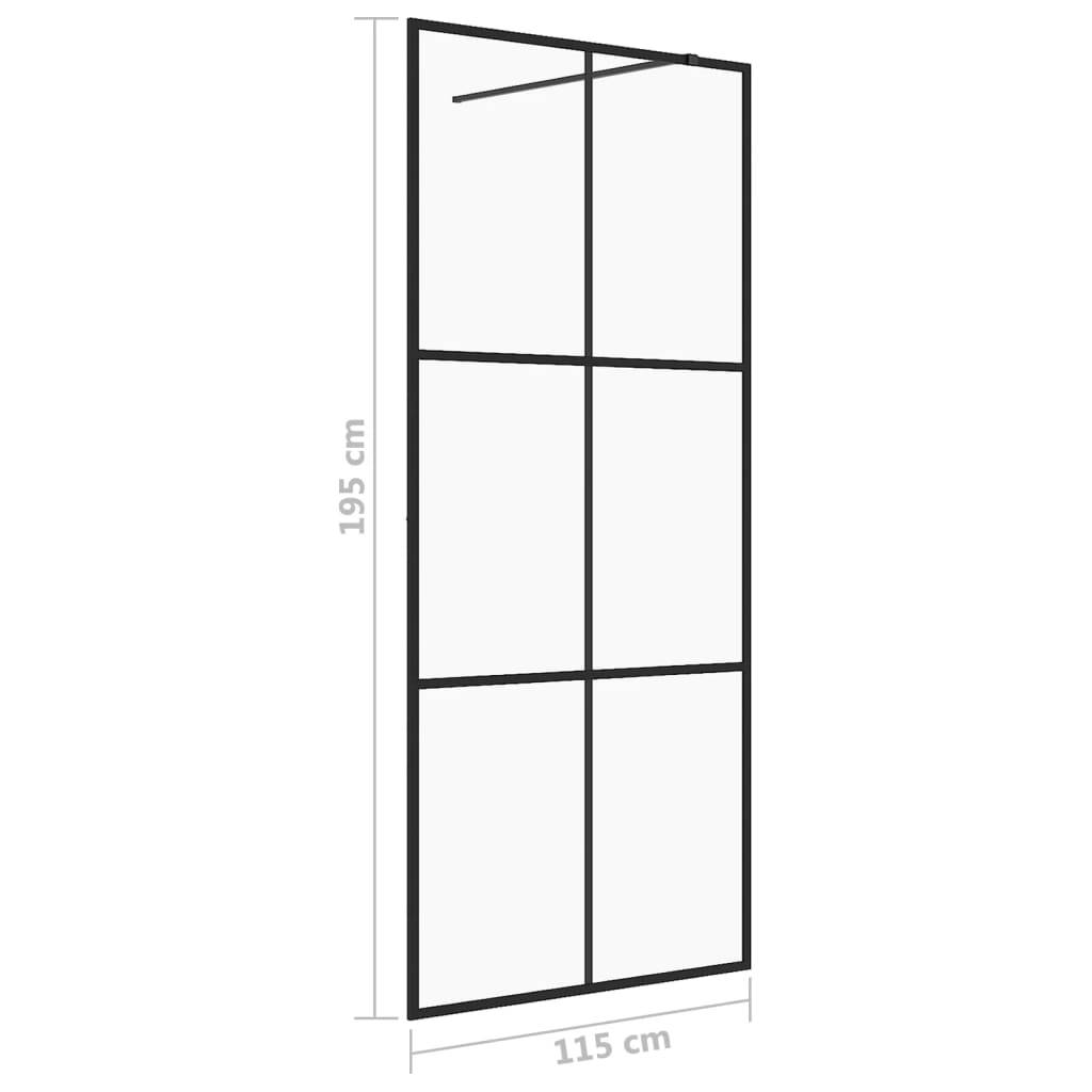vidaXL Duschwand für Begehbare Dusche mit Klarem ESG Glas 115x195 cm