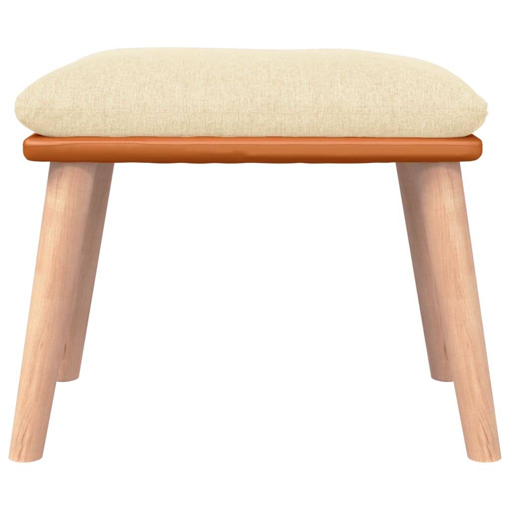 vidaXL Fußhocker Creme 45x29,5x35 cm Stoff und Kunstleder
