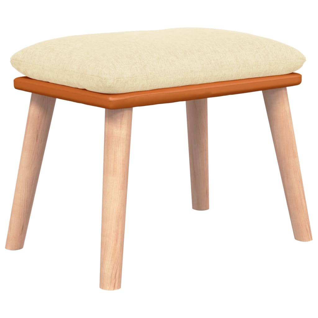 vidaXL Fußhocker Creme 45x29,5x35 cm Stoff und Kunstleder