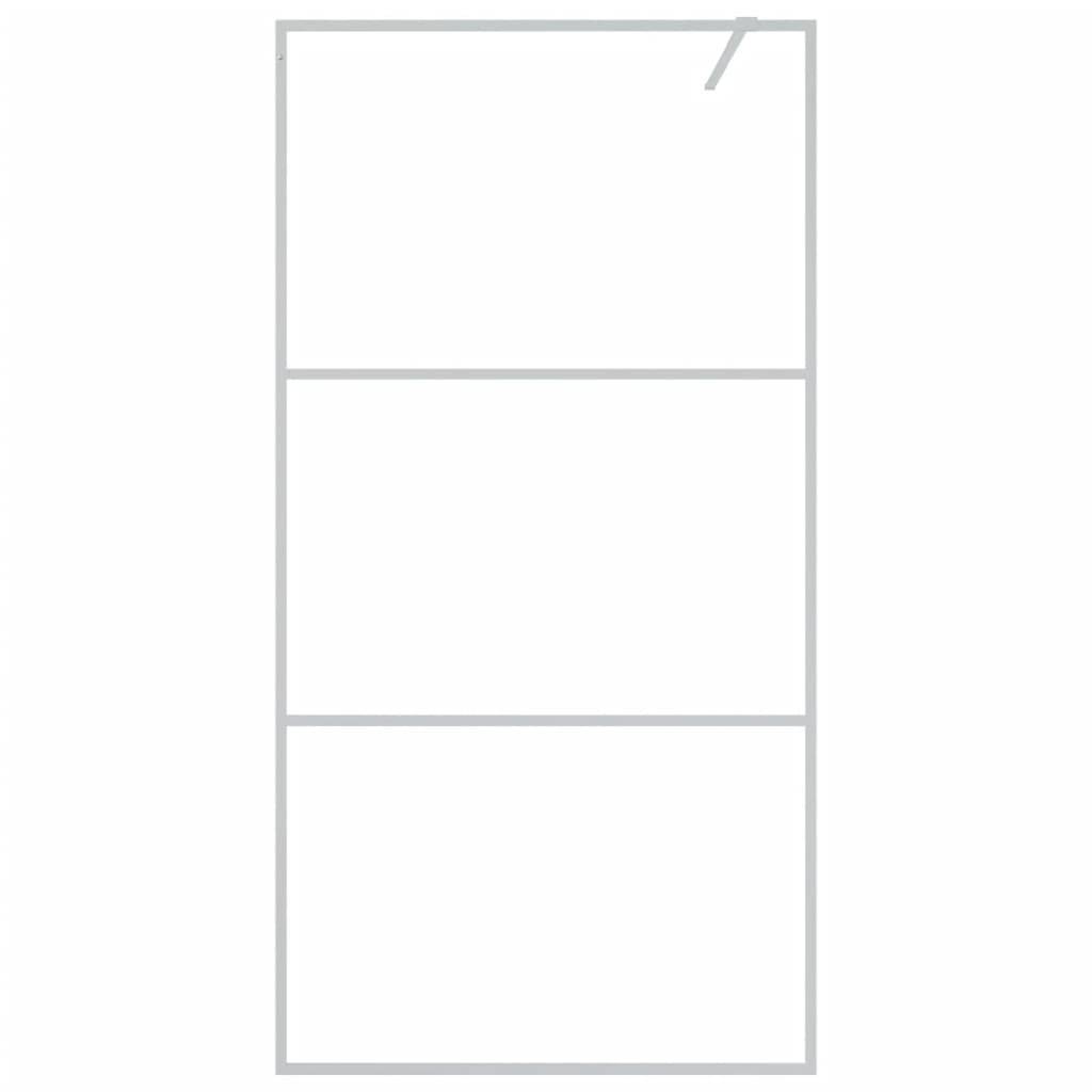 vidaXL Duschwand für Begehbare Dusche Silbern 100x195 cm ESG-Klarglas