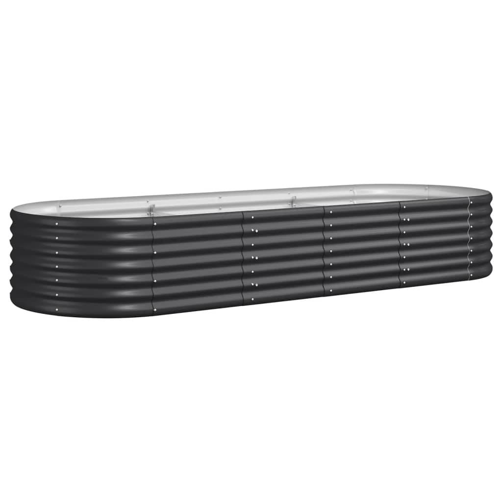 vidaXL Hochbeet Pulverbeschichteter Stahl 224x80x36 cm Anthrazit