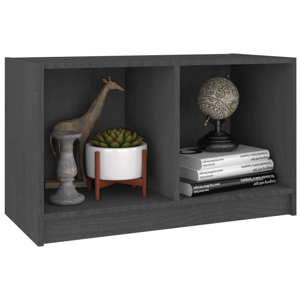 vidaXL TV-Schrank Grau 70x33x42 cm Massivholz Kiefer