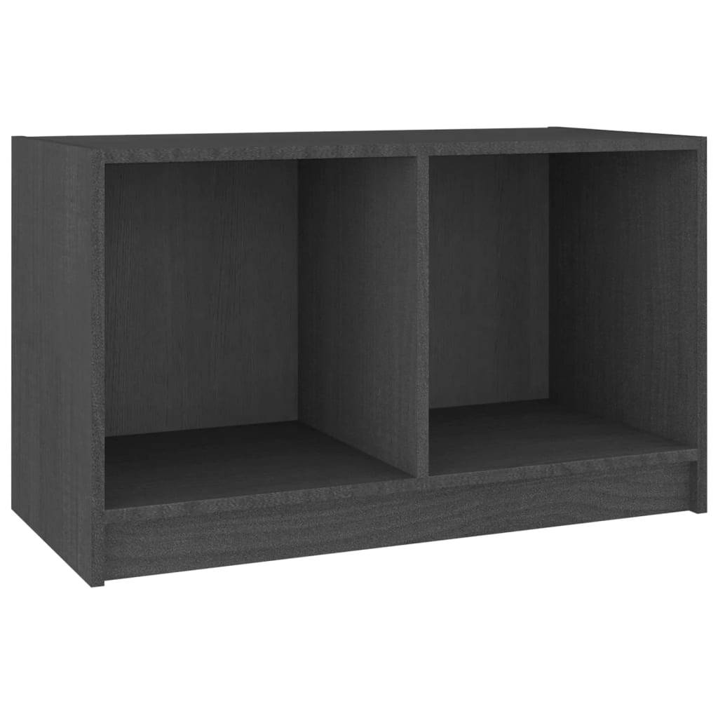 vidaXL TV-Schrank Grau 70x33x42 cm Massivholz Kiefer