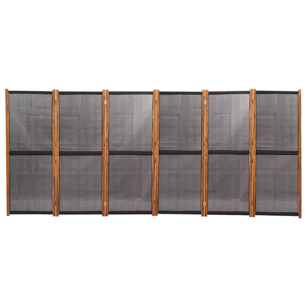 vidaXL 6-tlg. Raumteiler Schwarz 420x180 cm