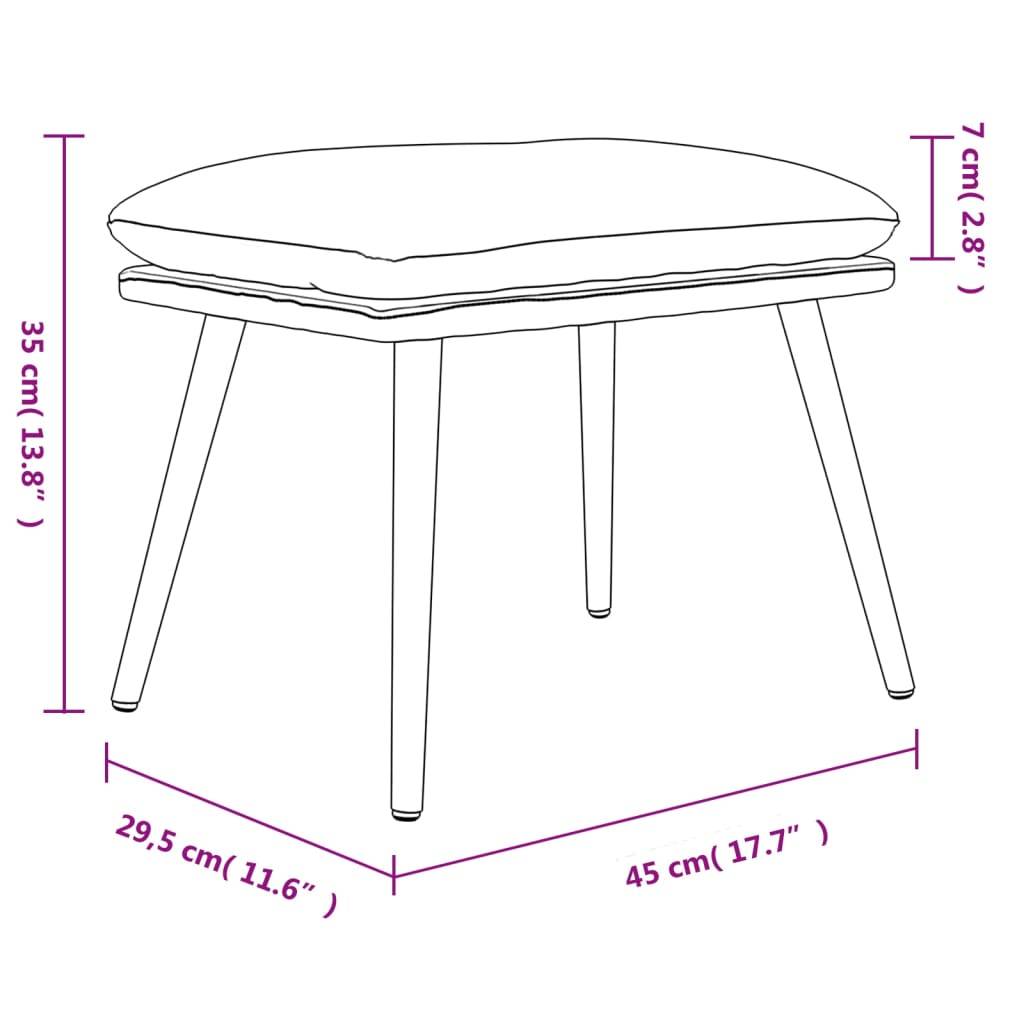 vidaXL Fußhocker Dunkelgrau 45x29,5x35 cm Samt