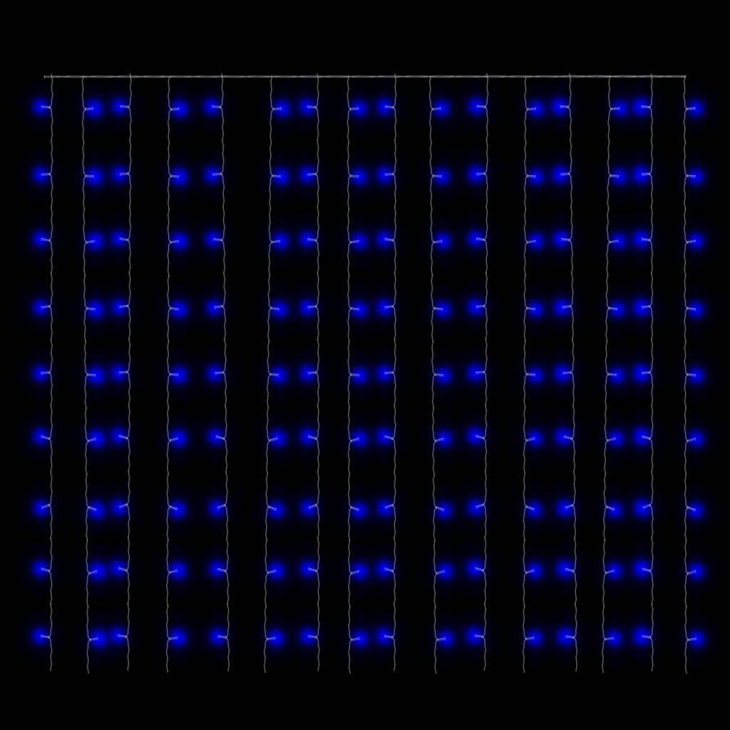 vidaXL LED-Lichtervorhang 3x3 m 300 LED Blau 8 Funktionen