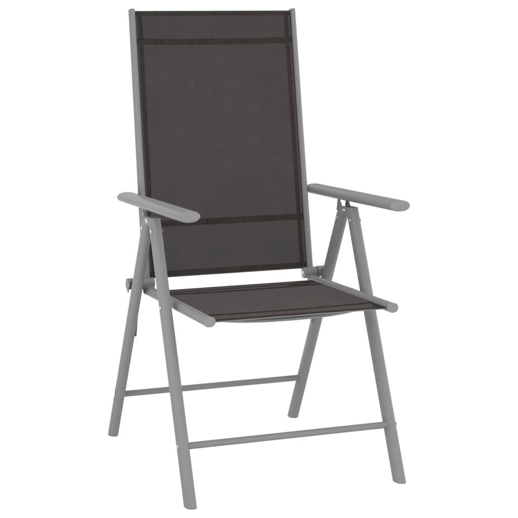 vidaXL 5-tlg. Garten-Essgruppe Aluminium und Textilene Silbern