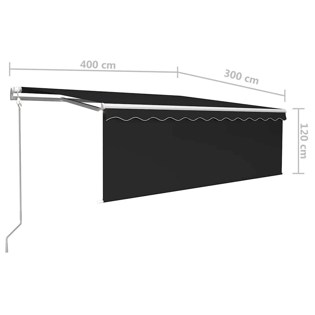 vidaXL Markise Automatisch Einziehbar mit Volant 4x3 m Anthrazit