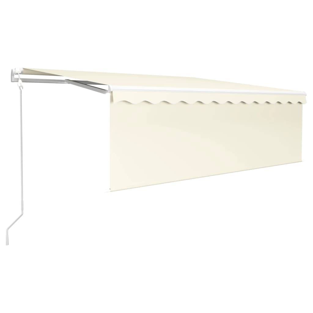 vidaXL Markise Automatisch mit Rollo LED Windsensor 4x3 m Creme