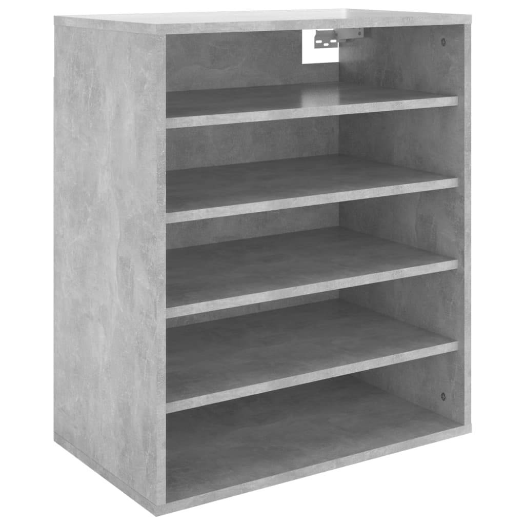 vidaXL Schuhschrank Betongrau 60x35x70 cm Holzwerkstoff