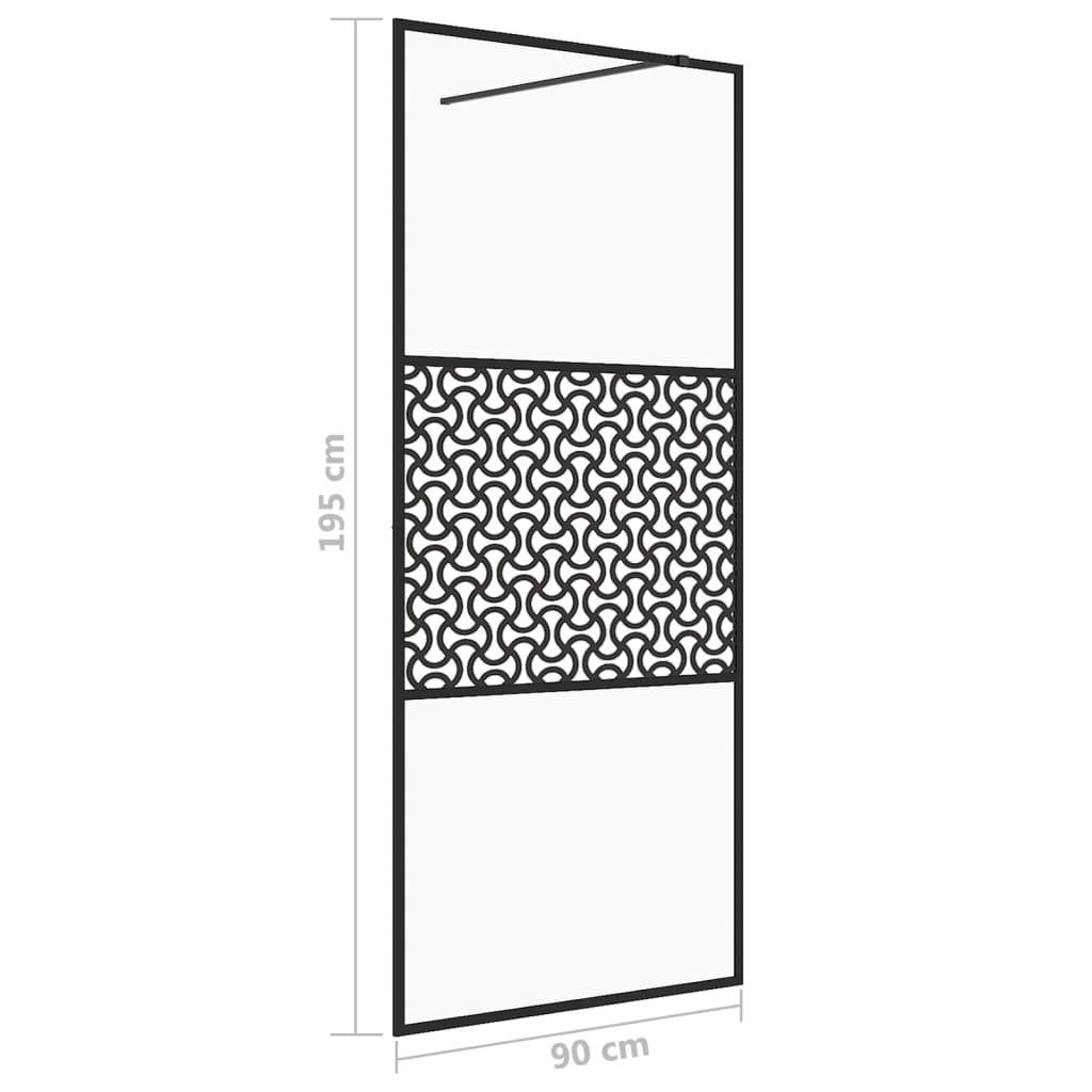 vidaXL Duschwand für Begehbare Dusche mit Klarem ESG Glas 90x195 cm