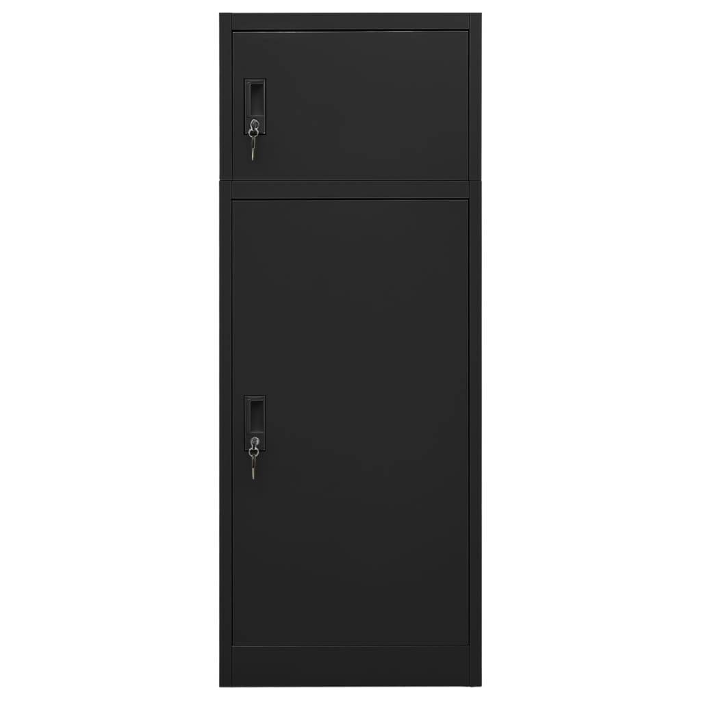 vidaXL Sattelschrank Schwarz 53x53x140 cm Stahl