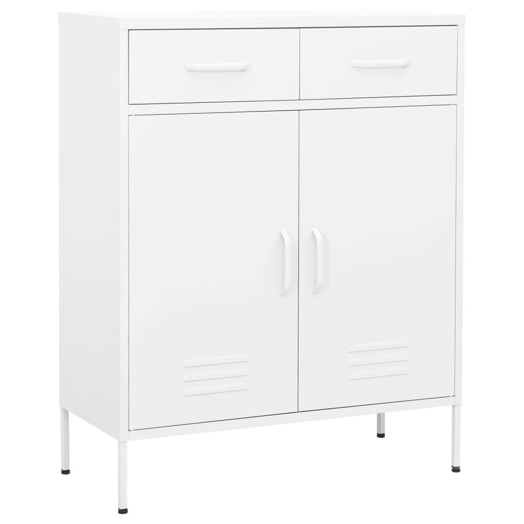 vidaXL Lagerschrank Weiß 80x35x101,5 cm Stahl