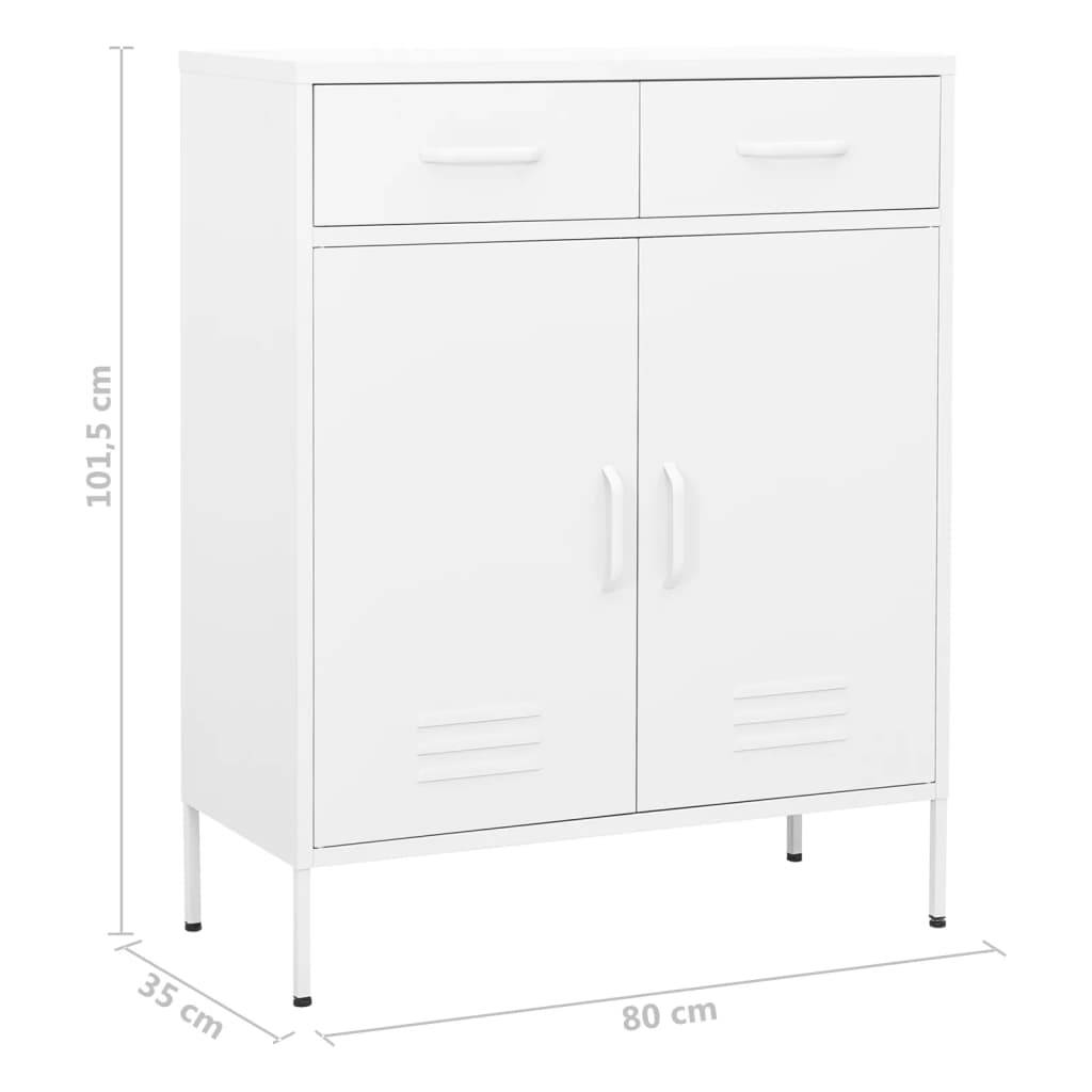 vidaXL Lagerschrank Weiß 80x35x101,5 cm Stahl