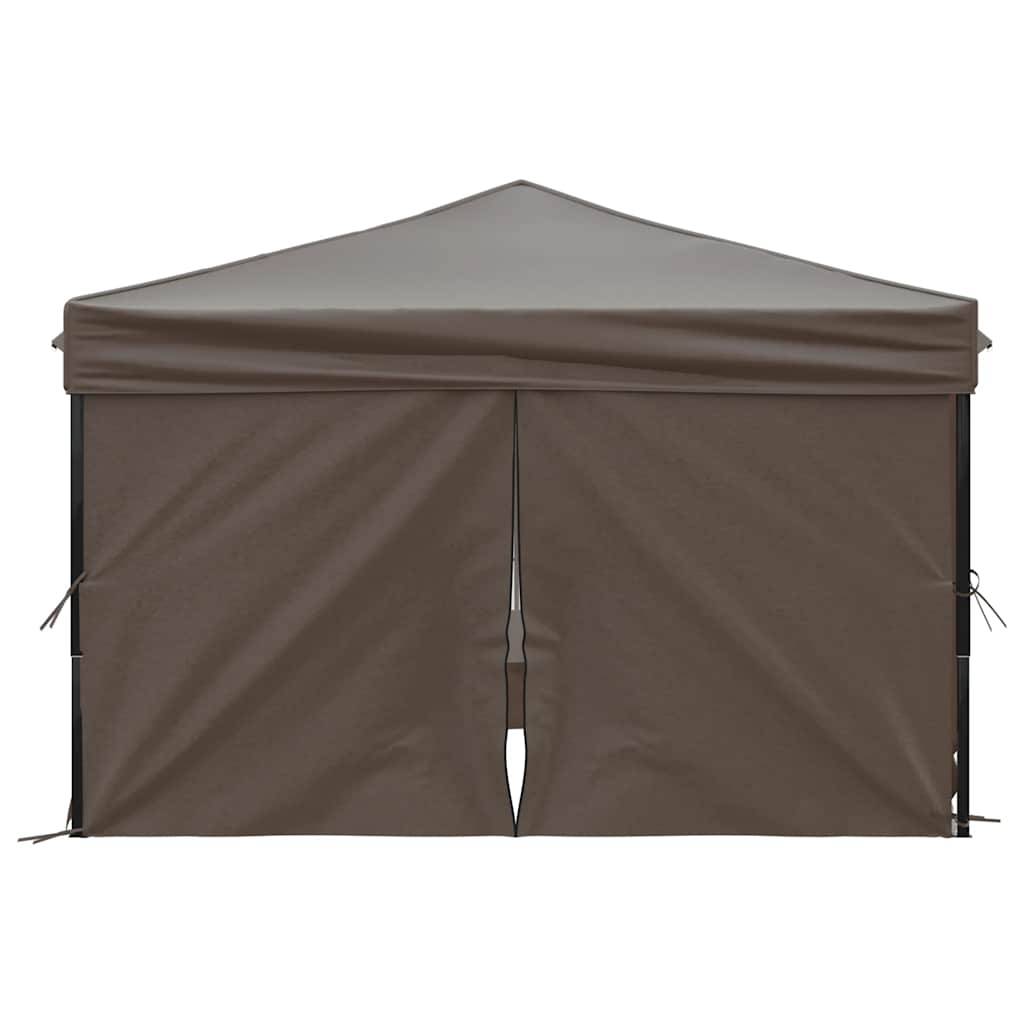 vidaXL Partyzelt Faltbar mit Seitenwänden Taupe 3x3 m