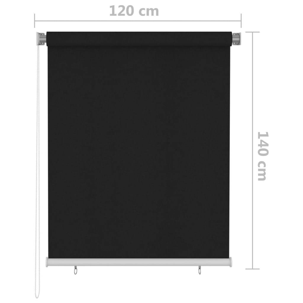 vidaXL Außenrollo 120x140 cm Schwarz