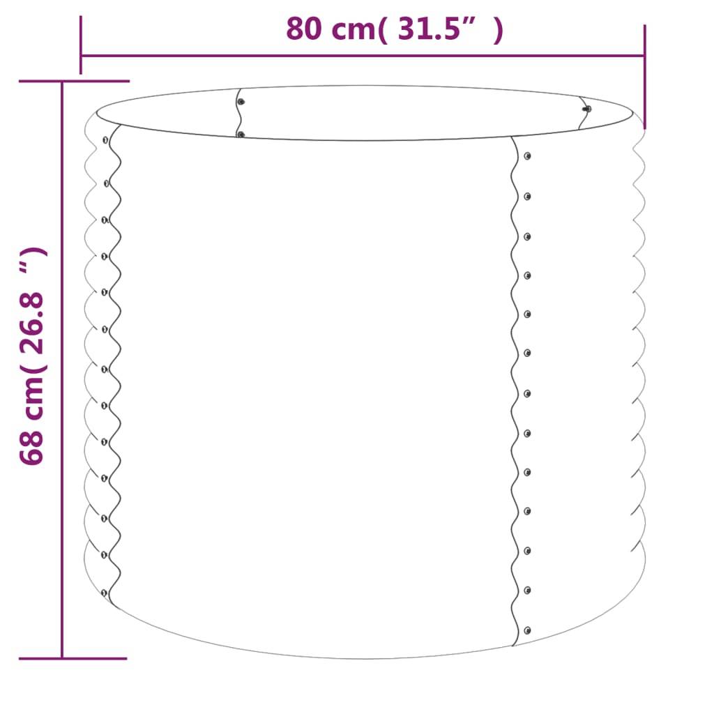 vidaXL Pflanzkübel Pulverbeschichteter Stahl 80x80x68 cm Grün