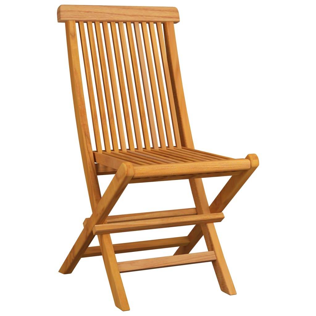 vidaXL Gartenstühle mit Grauen Kissen 8 Stk. Massivholz Teak