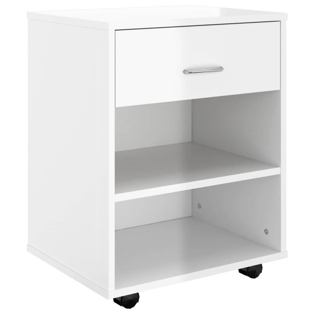 vidaXL Rollschrank Hochglanz-Weiß 46x36x59 cm Holzwerkstoff