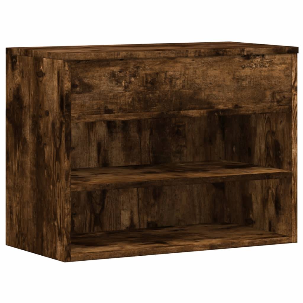 vidaXL Schuhbank Räuchereiche 60x30x45 cm Holzwerkstoff
