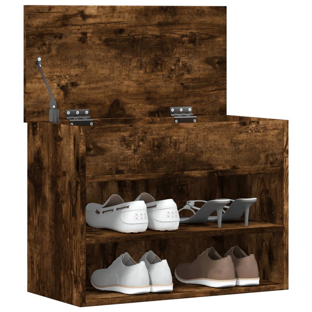 vidaXL Schuhbank Räuchereiche 60x30x45 cm Holzwerkstoff