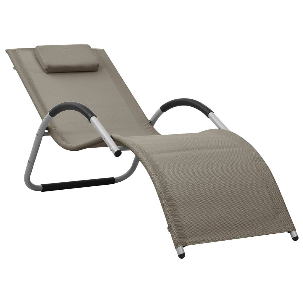 vidaXL Sonnenliege Textilene Taupe und Grau
