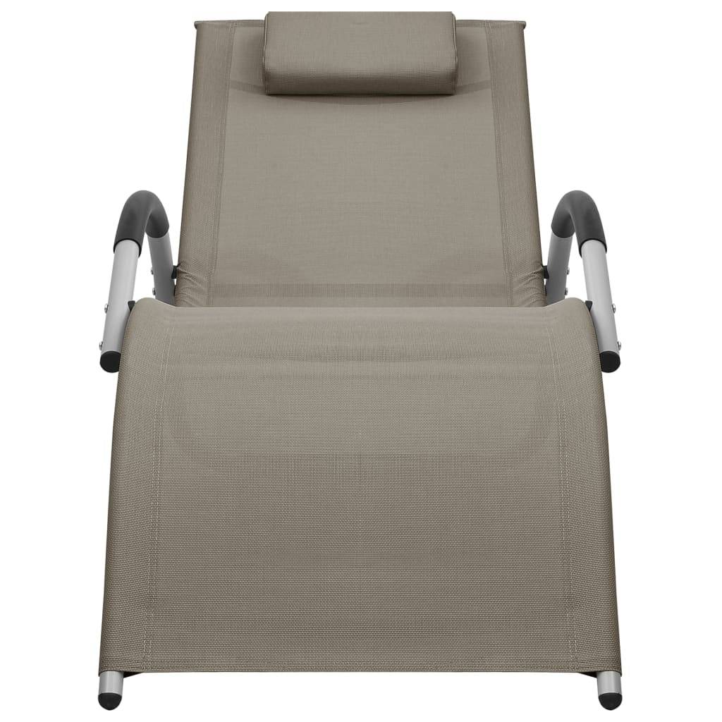 vidaXL Sonnenliege Textilene Taupe und Grau