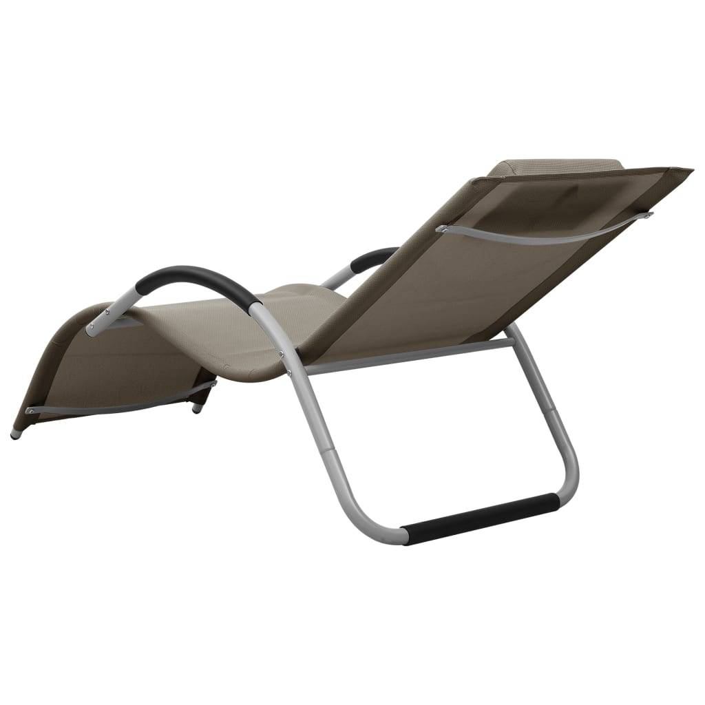 vidaXL Sonnenliege Textilene Taupe und Grau