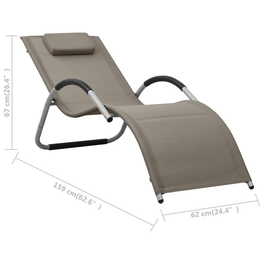 vidaXL Sonnenliege Textilene Taupe und Grau