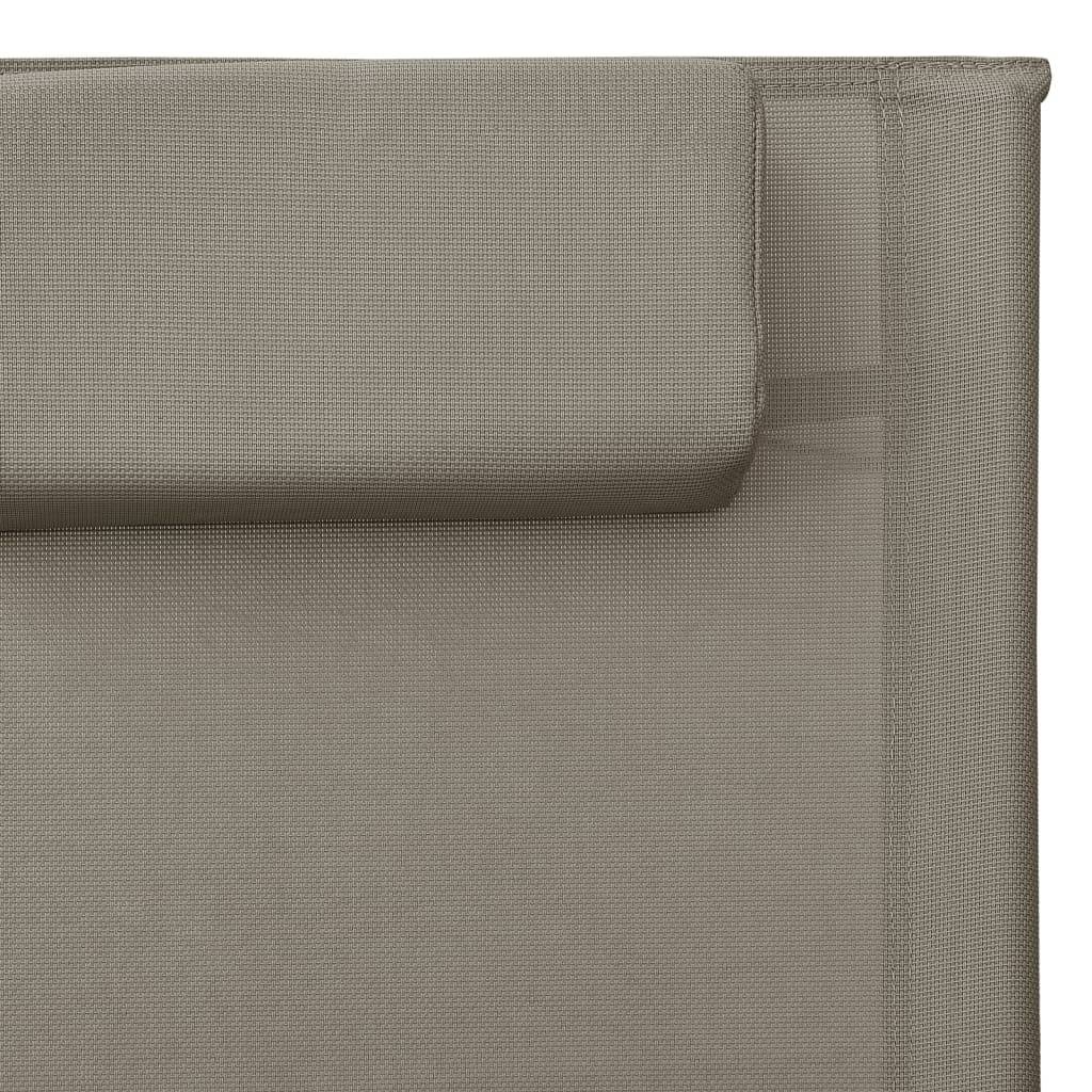 vidaXL Sonnenliege Textilene Taupe und Grau