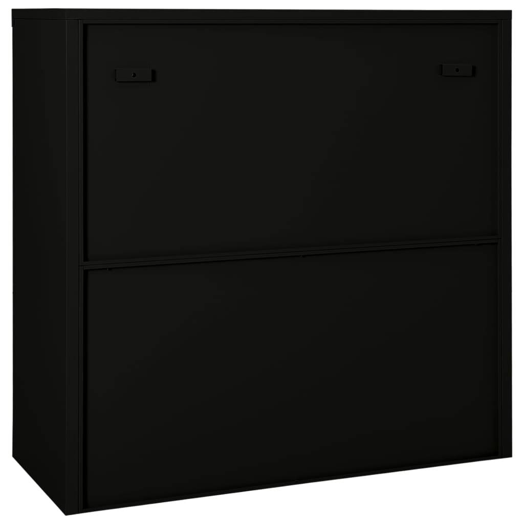 vidaXL Schrank mit Schiebetür Schwarz 90x40x90 cm Stahl