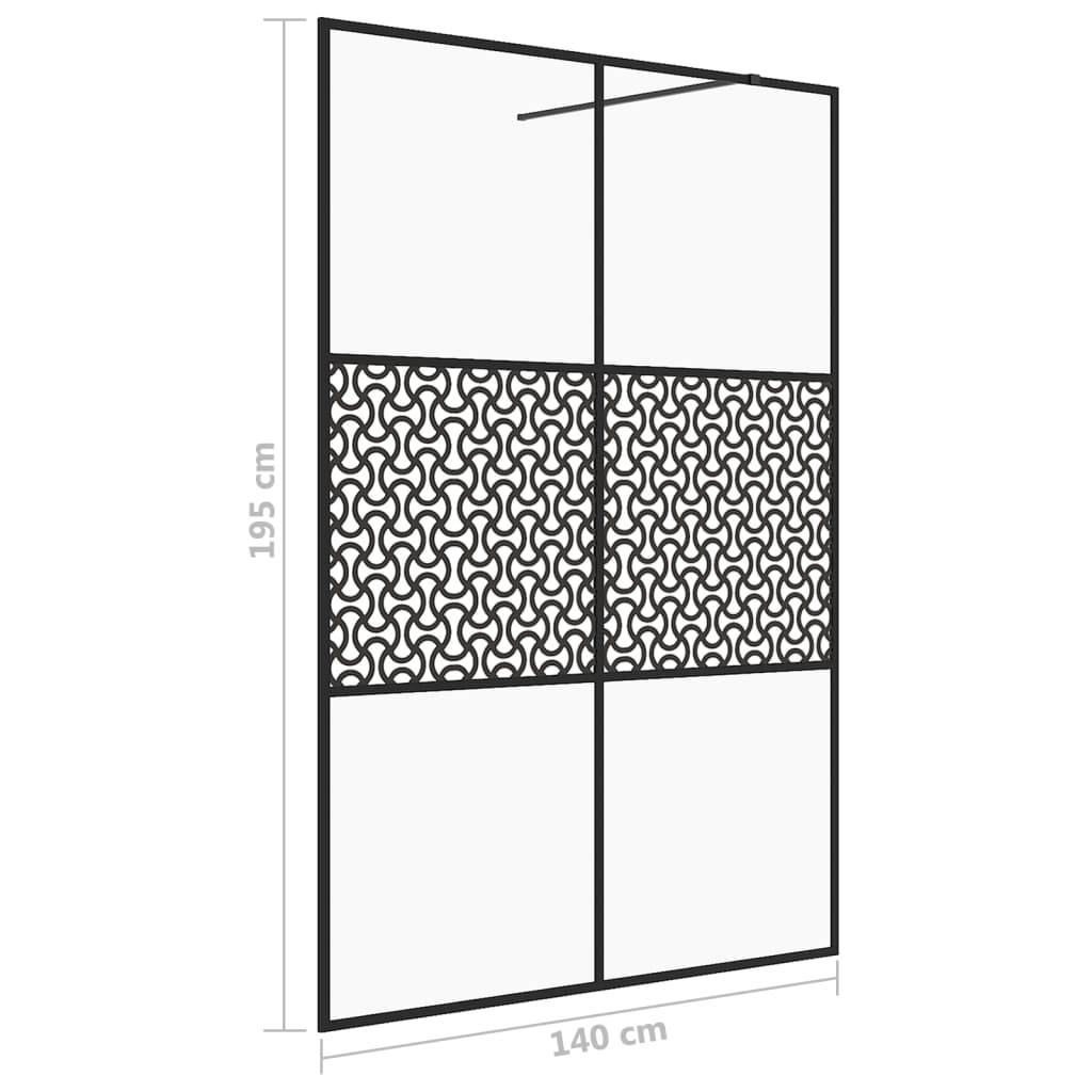 vidaXL Duschwand für Begehbare Dusche mit Klarem ESG-Glas 140x195 cm