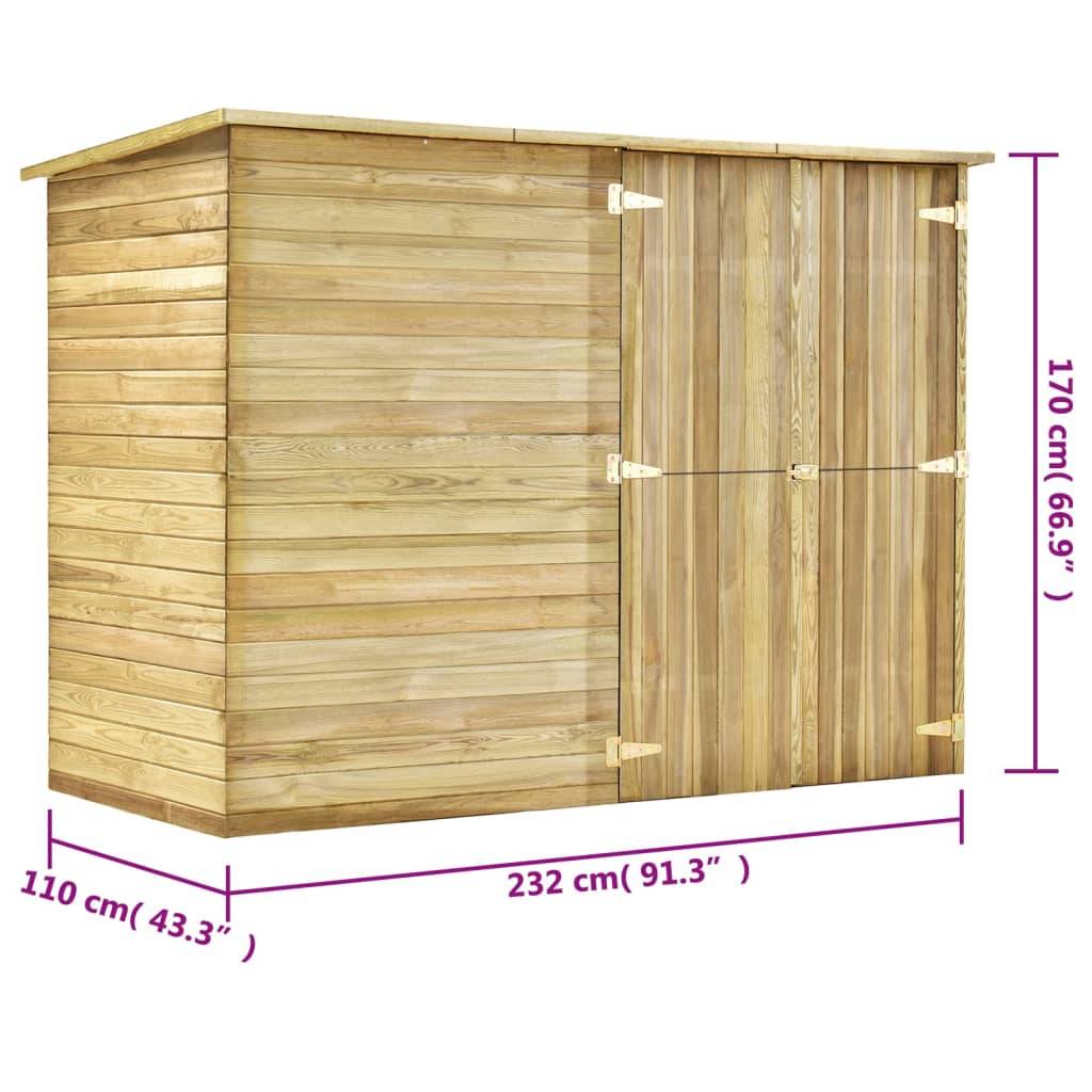 vidaXL Fahrradgarage 232x110x170 cm Kiefernholz Imprägniert