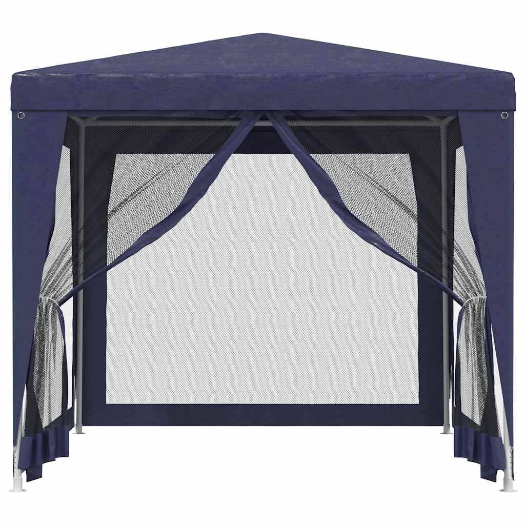 vidaXL Partyzelt mit 4 Mesh-Seitenwänden Blau 2,5x2,5 m HDPE