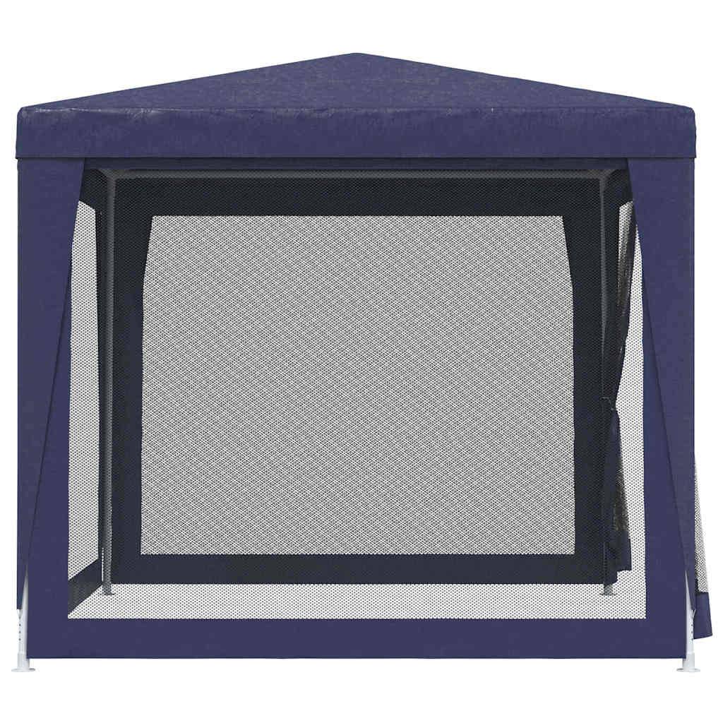 vidaXL Partyzelt mit 4 Mesh-Seitenwänden Blau 2,5x2,5 m HDPE